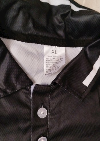 xl Beden siyah Renk Düğmeli Siyah Erkek Polo Tişört