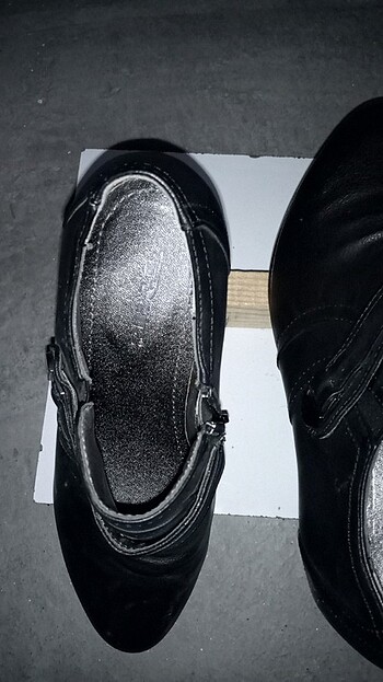 Punto gerçek deri siyah, topuklu ayakkabi