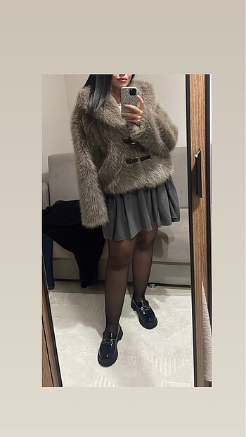 Zara kürk mont - Görsel 4