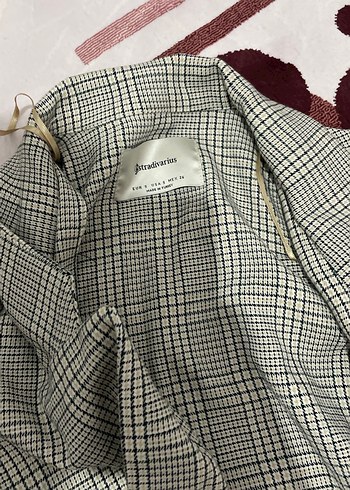 Düğmeli Parisian Desenli Kadın Blazer Ceket