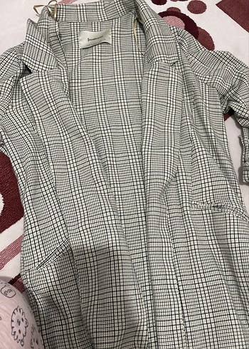 Stradivarius Düğmeli Parisian Desenli Kadın Blazer Ceket