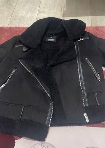 Siyah Kadın Fermuarlı Biker Ceket