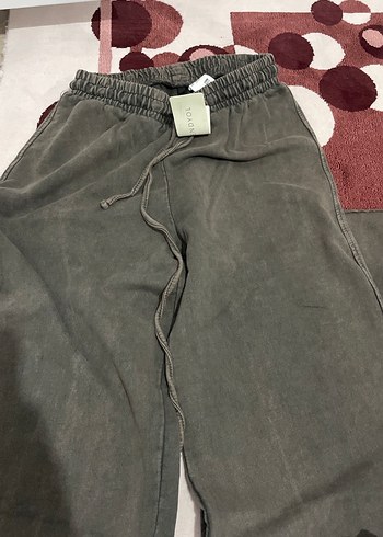 Gri Kadın Pamuklu Bol Kesim Sweatpant
