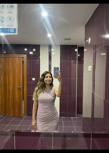 Zara Tozlu leylak Kadın Elbise