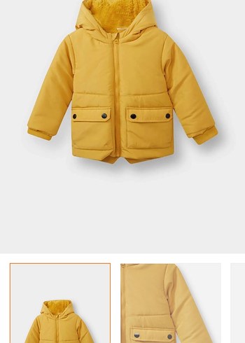 Sarı Erkek Çocuk Kapüşonlu Mont - Görsel 2