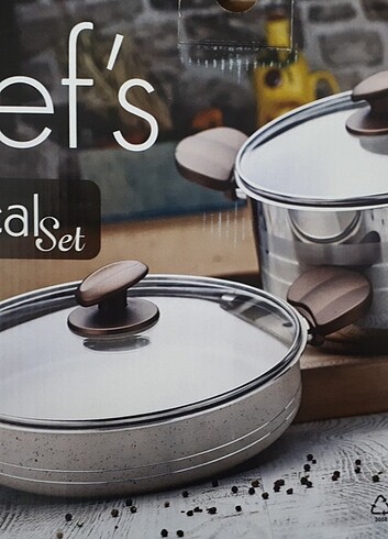 Beden çeşitli Renk Chef's İdeal 4 Parça Tencere Seti