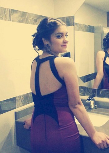 Bordo Parlak Abiye Elbise - Görsel 2