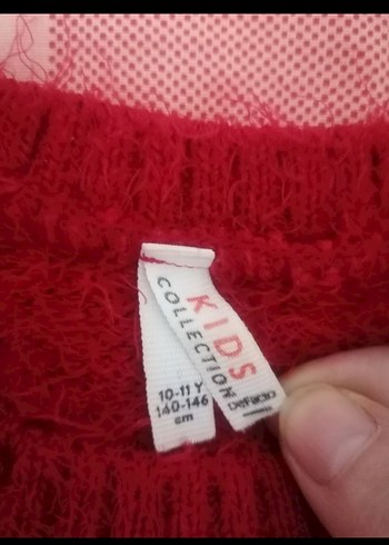 Kırmızı Penguen Desenli Kız Kazak - Görsel 3