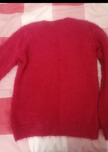 Kırmızı Penguen Desenli Kız Kazak - Görsel 6