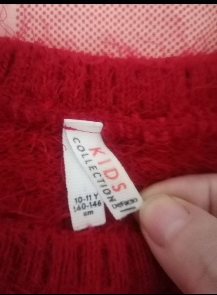 Kırmızı Penguen Desenli Kız Kazak - Görsel 4