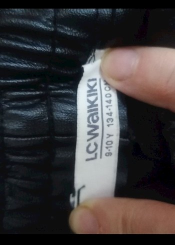 9-10 yaş, Siyah Deri çocuk Pantolon - Görsel 3