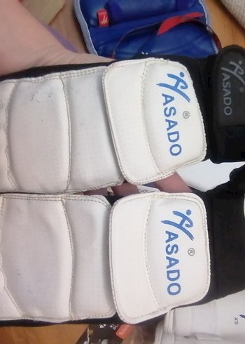 Taekvando malzemeleri full. Hasado Mavi Biker Kask Velcro Bantlı - Görsel 6