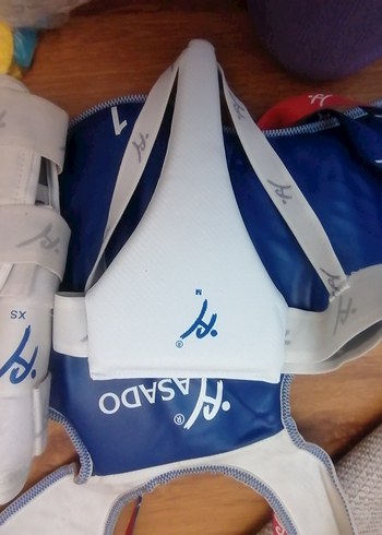 Taekvando malzemeleri full. Hasado Mavi Biker Kask Velcro Bantlı - Görsel 9