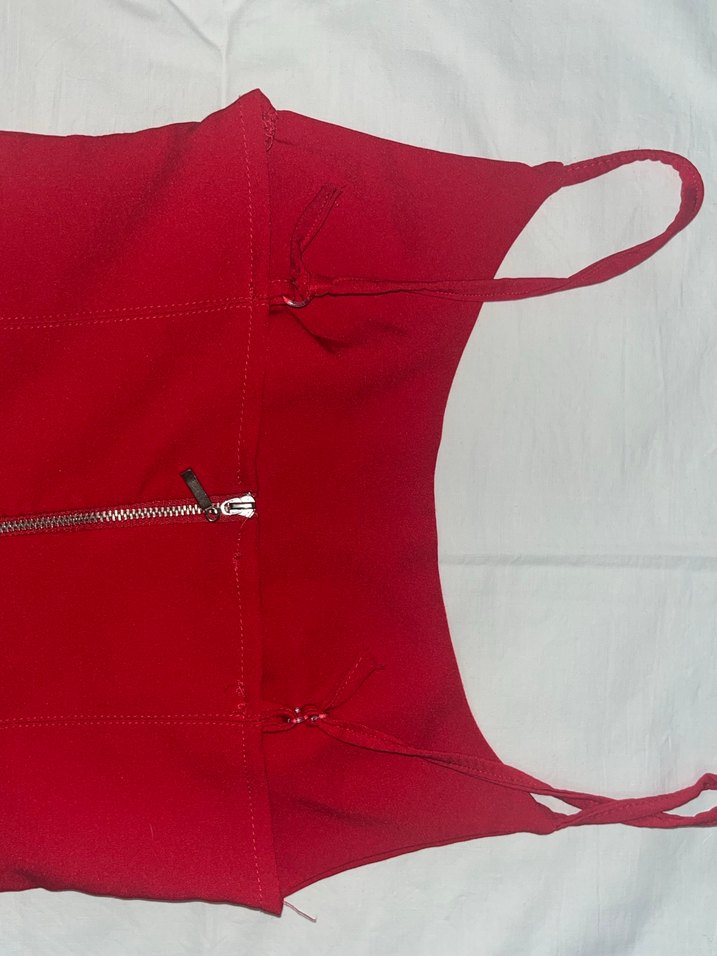 Kırmızı  Mini Elbise - Görsel 3