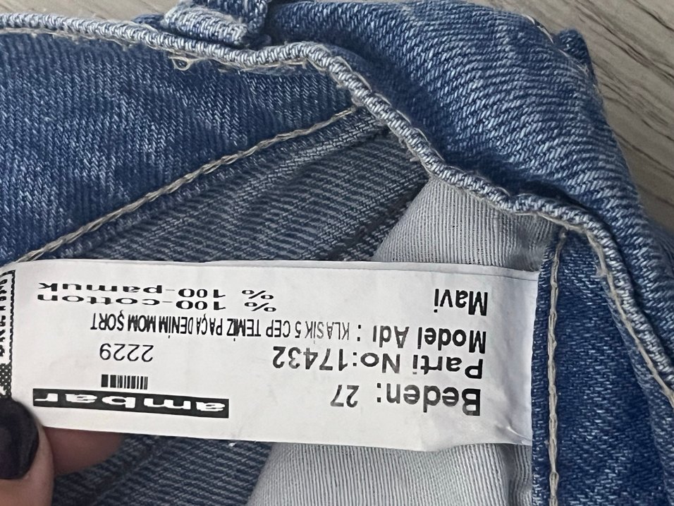 Kadın Mavi Denim Şort - Görsel 2