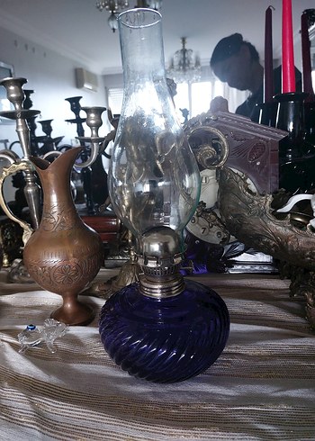  Beden mavi Renk Mavi Cam Gaz Lambası
