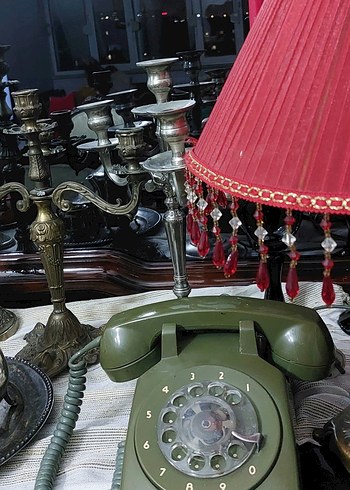 Haki Renk Nostaljik Döner Telefon - Görsel 6