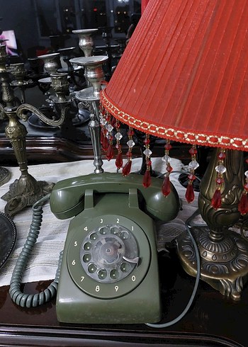 Haki Renk Nostaljik Döner Telefon - Görsel 5