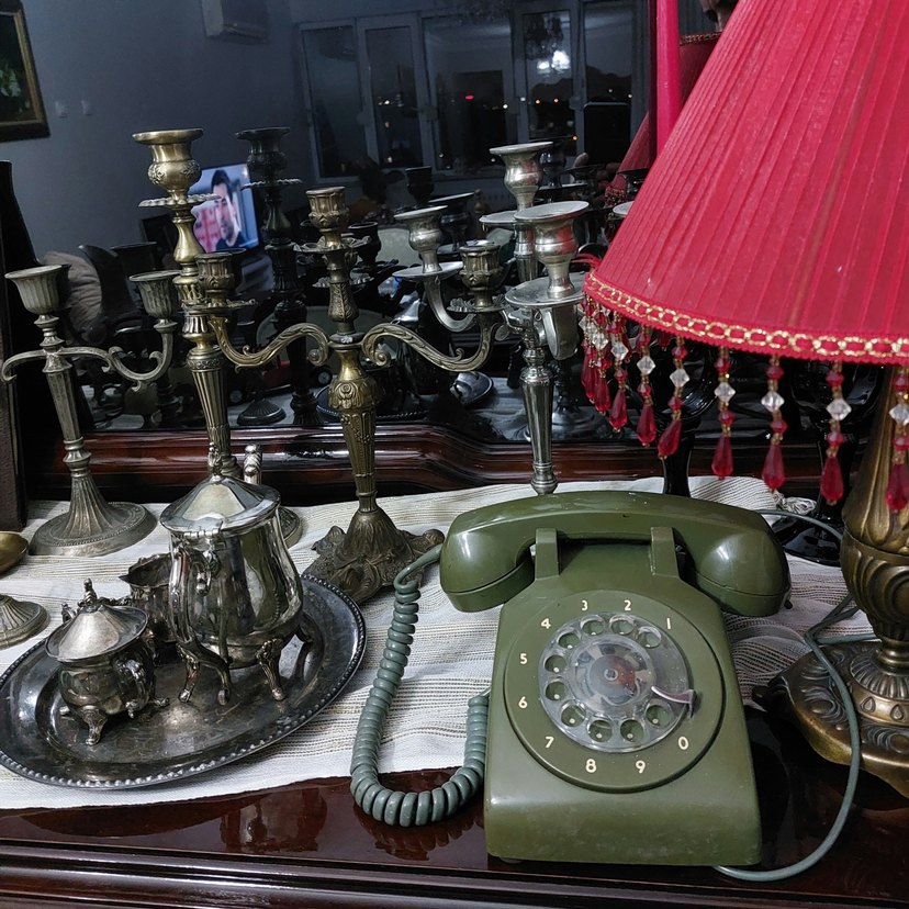 Haki Renk Nostaljik Döner Telefon - Görsel 3