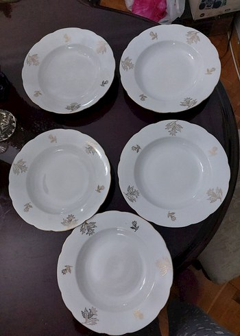 ANTIKA YURT DIŞI DAMGALI  5 ADET YEMEK TABAĞI - Görsel 5