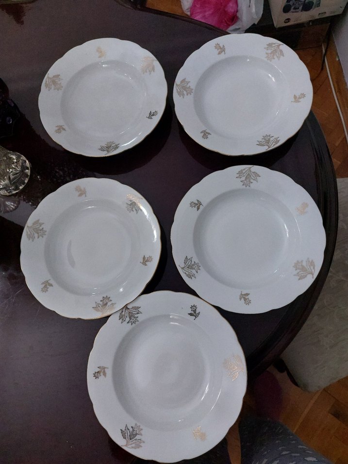 ANTIKA YURT DIŞI DAMGALI  5 ADET YEMEK TABAĞI - Görsel 5