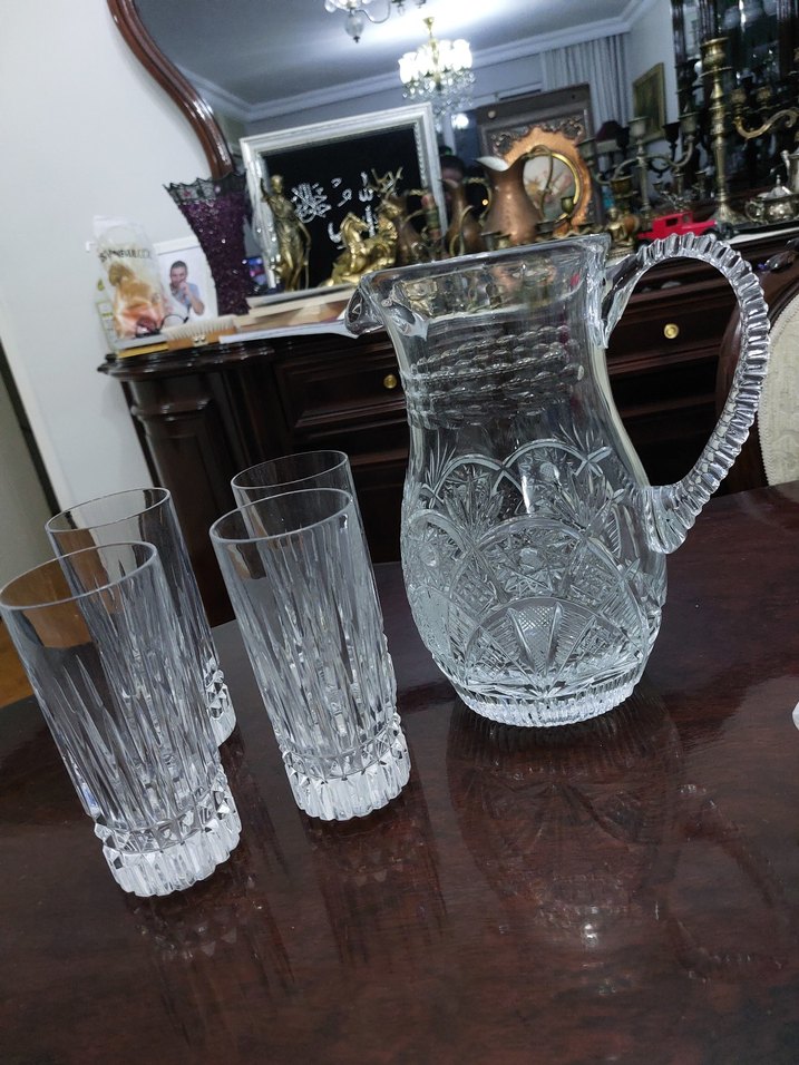 Kristal Sürahi ve 4 Kristal Bardak Seti - Görsel 5