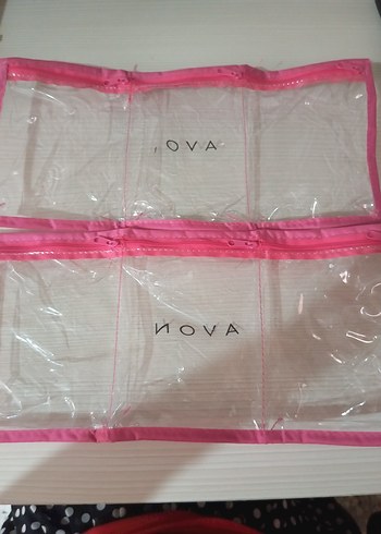 Avon Pembe Fermuarlı Şeffaf Makyaj Çantası