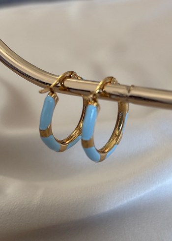 Pastel Renkli Çelik Halka Küpeler - Görsel 2