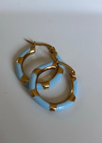 Pastel Renkli Çelik Halka Küpeler - Görsel 3