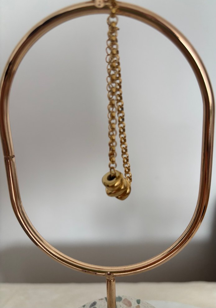 Gold Renk Modern Zincir Çelik Bileklik - Görsel 3