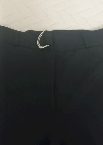 s Beden Kadın Siyah Kemerli Kumaş Pantolon