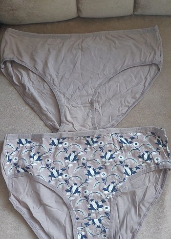 Kadın Bej Battal Külot 2'li Set 3XL Beden