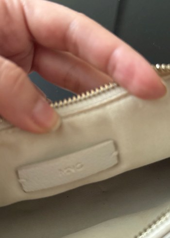 Beyaz Deri Zincir Detaylı Kadın Çanta - Görsel 3