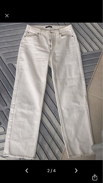 Trendyol & Milla TRENDYOLMİLLA MOM JEANS EKRU