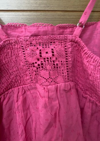 Dantel Detaylı Pembe Bohem Midi Elbise - Görsel 2