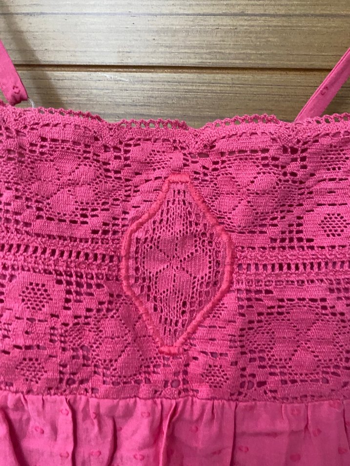 Dantel Detaylı Pembe Bohem Midi Elbise - Görsel 5