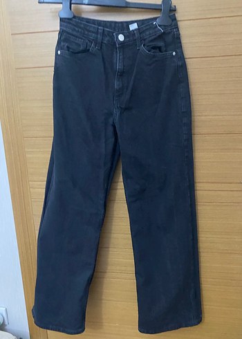 Siyah Kemerli Midi Kadın Kot Pantolon - Görsel 3