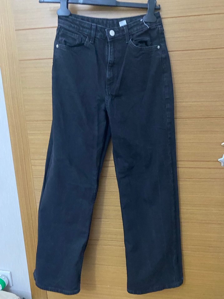 Siyah Kemerli Midi Kadın Kot Pantolon - Görsel 3