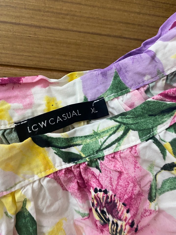 Çiçek Desenli Askılı Kız Bluz - Görsel 3