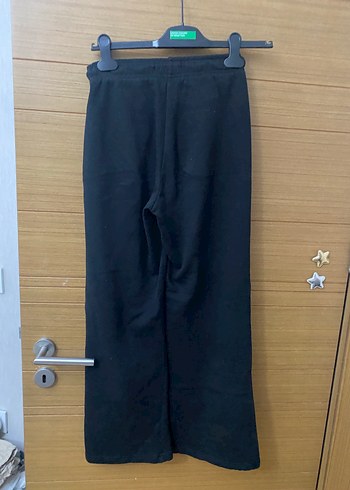 Siyah Kadın Rahat Kesim Midi Kumaş Pantolon eşofman - Görsel 2