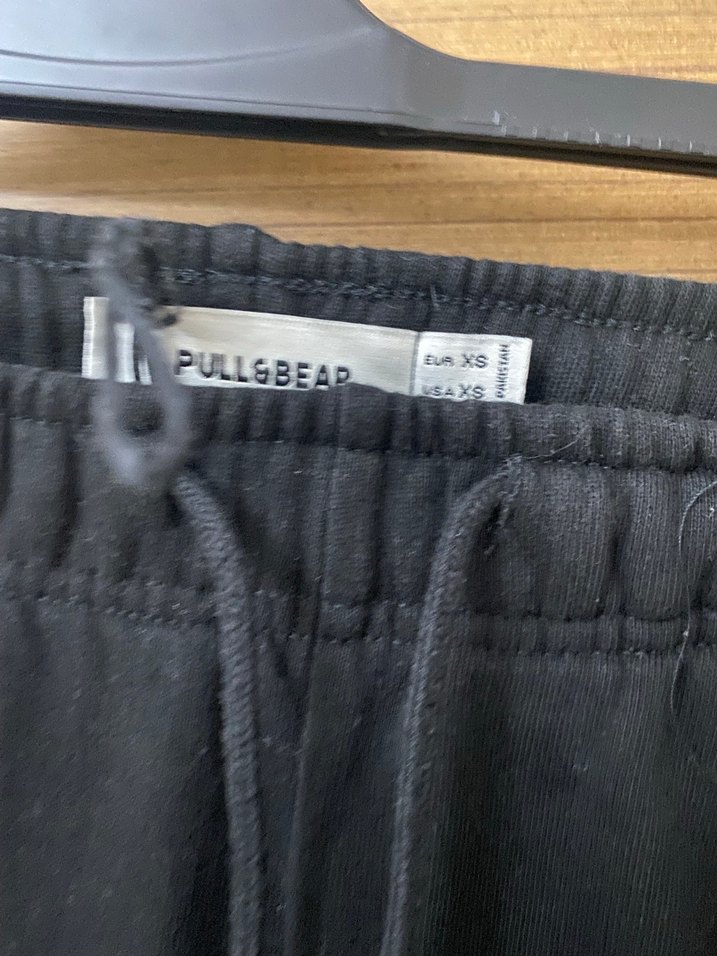 Siyah Kadın Rahat Kesim Midi Kumaş Pantolon eşofman - Görsel 3