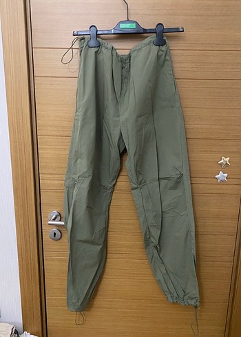 Kadın Haki Keten Kemerli Rahat Pantolon - Görsel 10