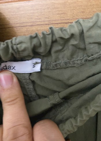 Kadın Haki Keten Kemerli Rahat Pantolon - Görsel 7