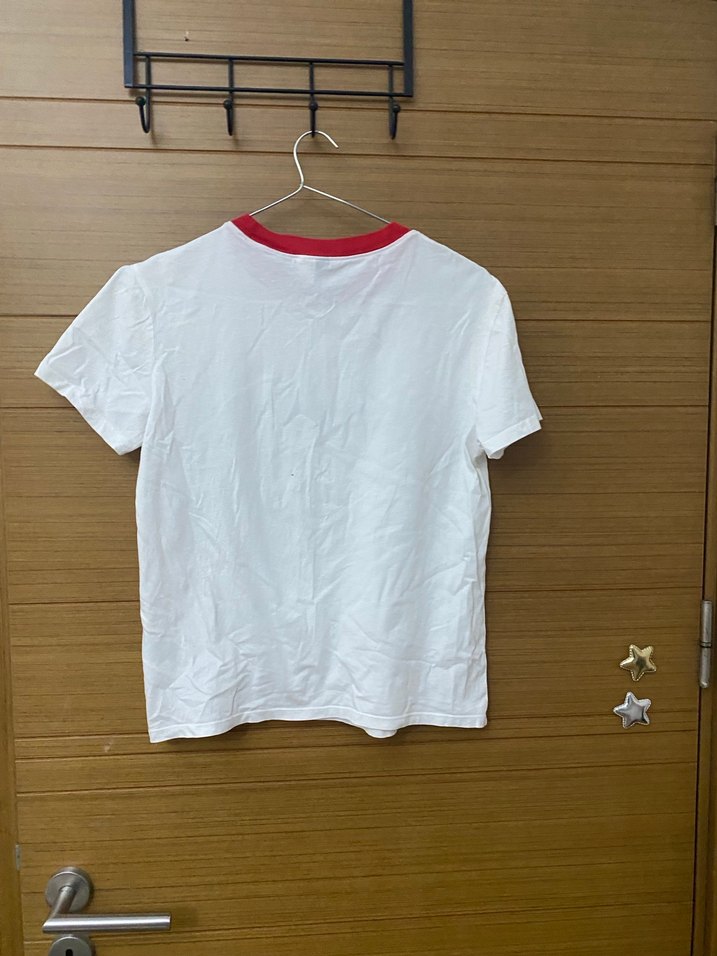 Beyaz Kısa Kollu Baskılı Kadın Tişört - Görsel 3