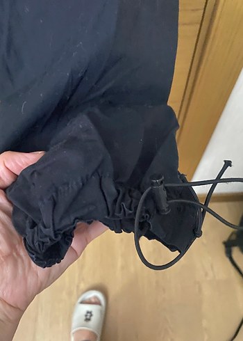 Siyah Kadın Bol Kesim Kumaş Pantolon - Görsel 5