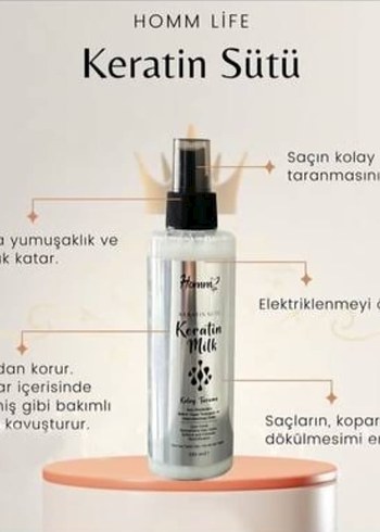 Keratin Sütü Sprey 200 ml. homm - Görsel 4