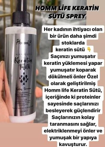 Keratin Sütü Sprey 200 ml. homm - Görsel 2
