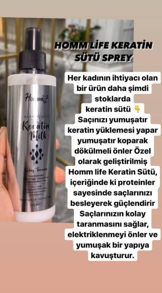 Keratin Sütü Sprey 200 ml. homm - Görsel 2