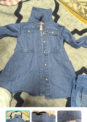 Levis Kiz Cocuk Mavi Denim Elbise