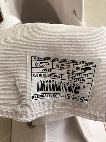 45 Beden beyaz Renk Kinetix beyaz convers